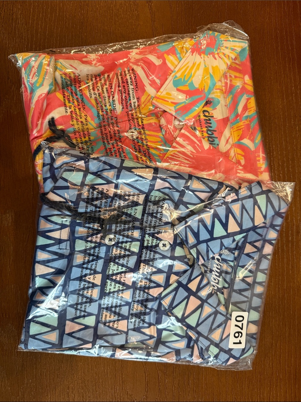 Bundle: 2 chubbies Coral & Aqua Floral Camp Shirt